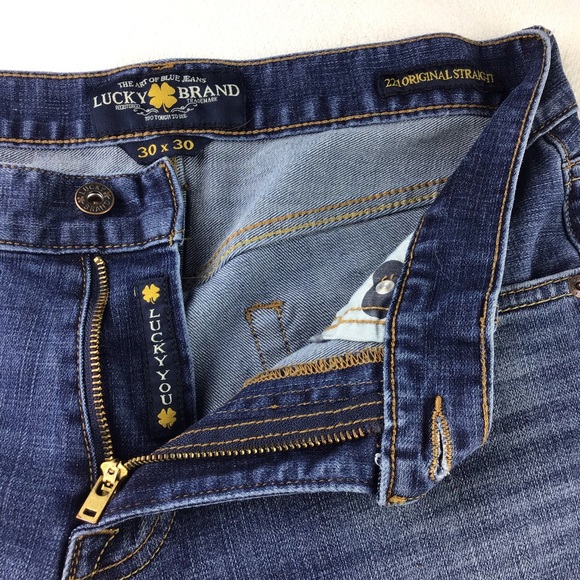 Lucky Brand Strgt Leg Blue Denim Jeans 30 x 30 A30 - Picture 3 of 7
